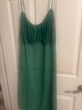 Cider Emerald Green Spaghetti Strap Midi Dress
